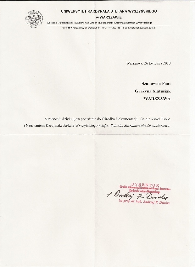 Materiał archiwalny Modlitewnych Grup Domowych Betania